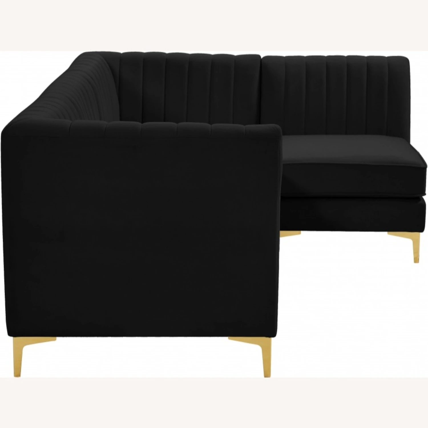 Other Modular Sectional In Channel Tufted Black Velvet 13 Other Modular Sectional In Channel Tufted Black Velvet - Image 11