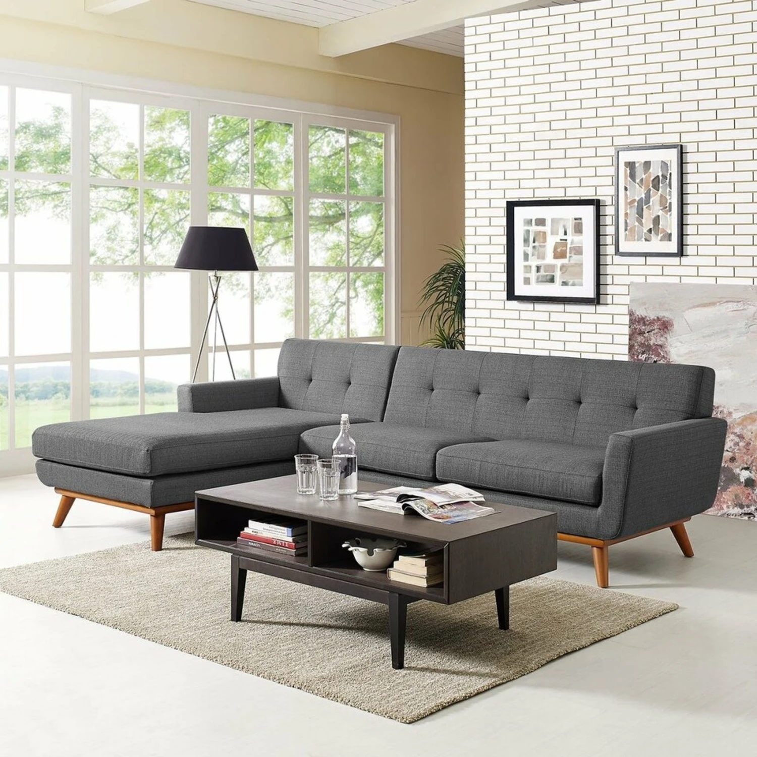 Other 2-Piece Sectional In Gray W/ Tufted Buttons Finish 10 Other 2-Piece Sectional In Gray W/ Tufted Buttons Finish - Image 8