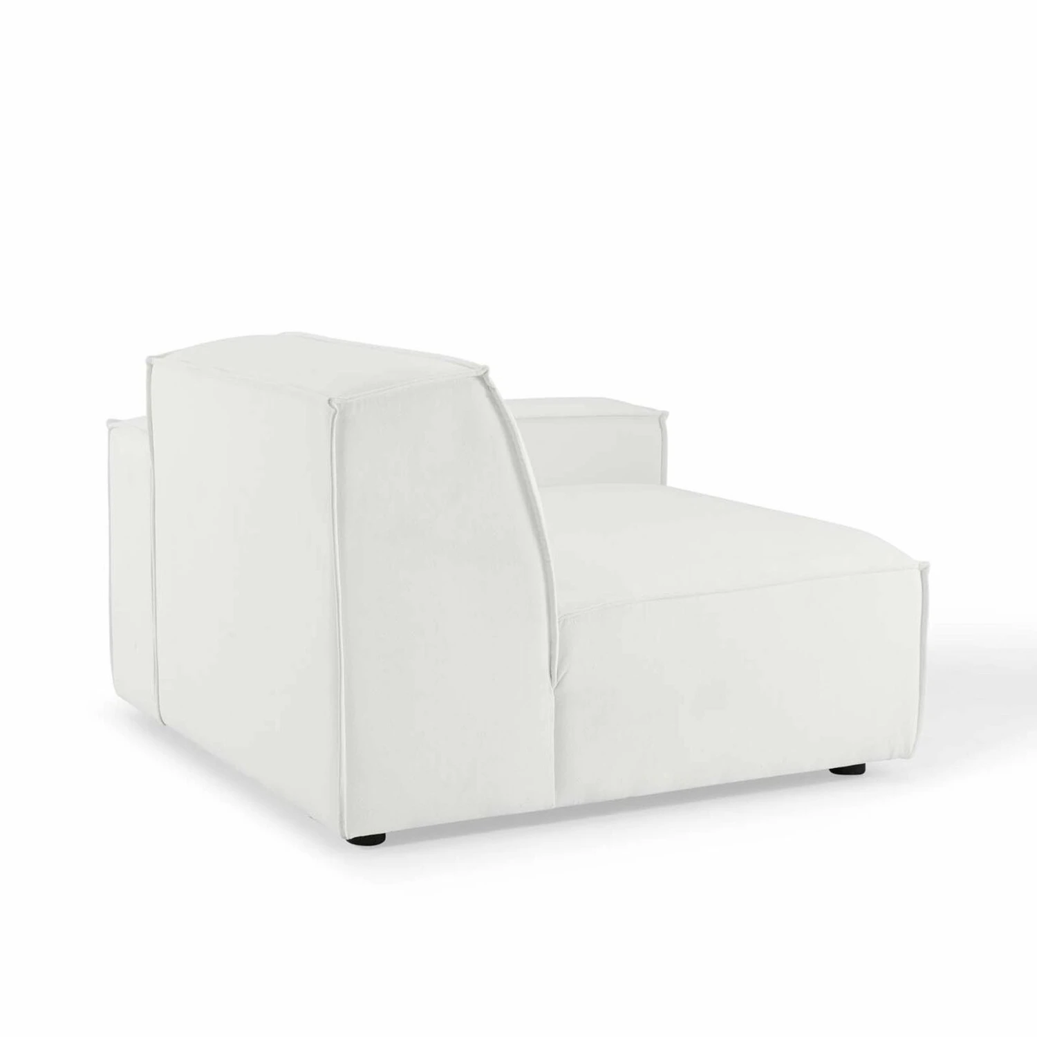 Other 2-Piece Sectional In White Fabric Upholstery 4 Other 2-Piece Sectional In White Fabric Upholstery - Image 2