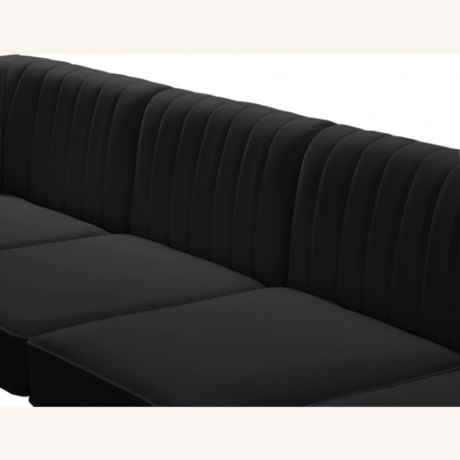 Other Modular Sectional In Channel Tufted Black Velvet 14 Other Modular Sectional In Channel Tufted Black Velvet - Image 12
