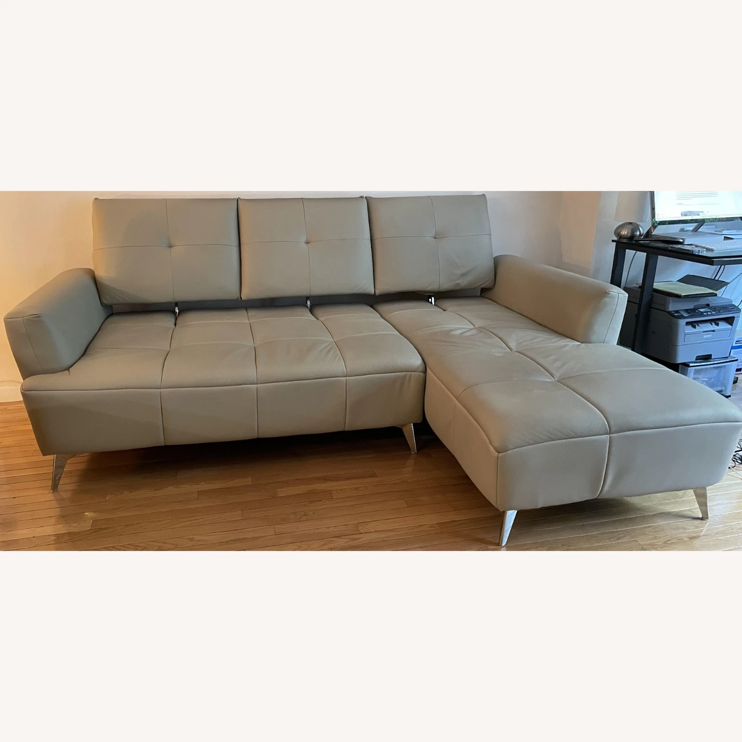 Jennifer Convertibles Leather Sectional Sofa 4 Jennifer Convertibles Leather Sectional Sofa - Image 2