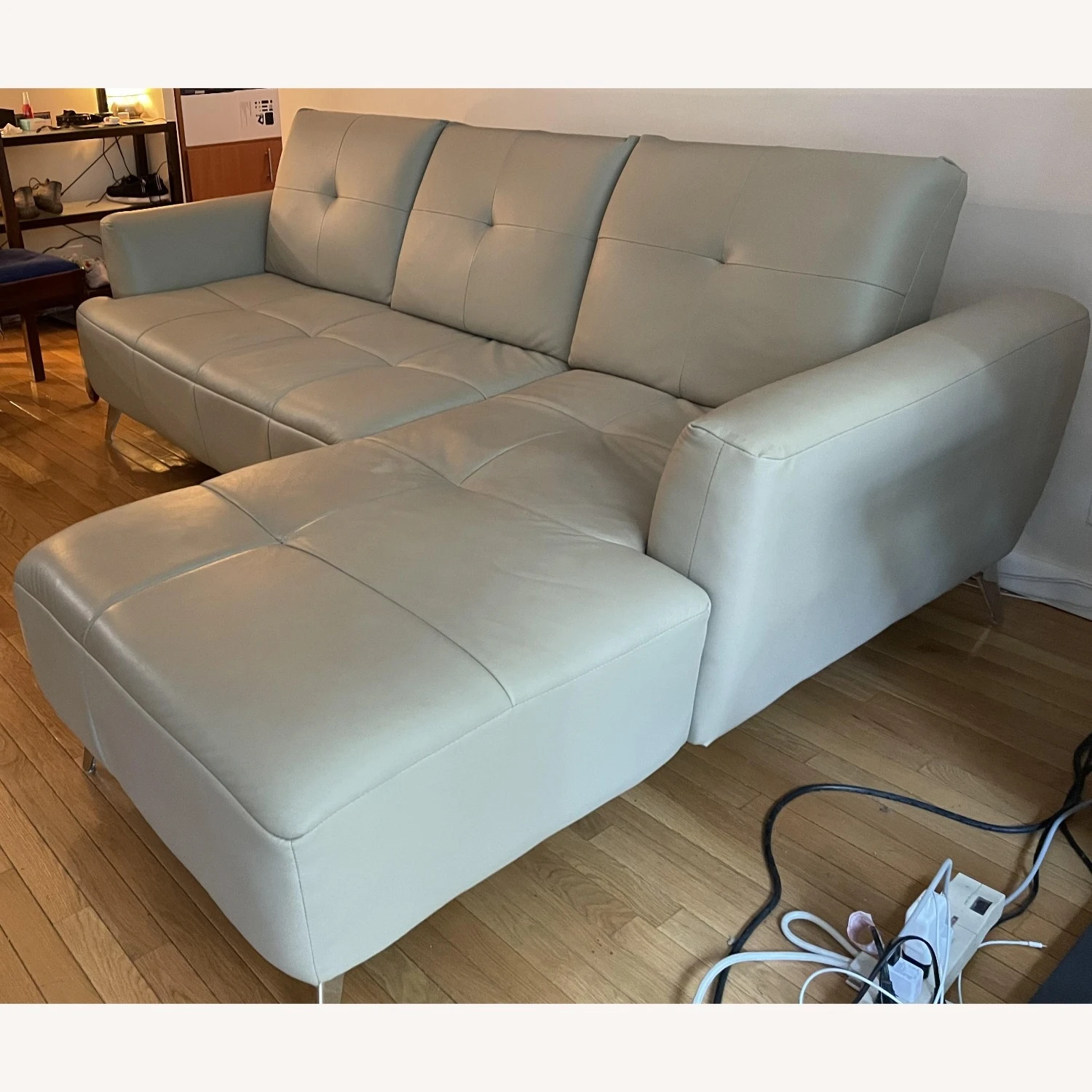 Jennifer Convertibles Leather Sectional Sofa 5 Jennifer Convertibles Leather Sectional Sofa - Image 3