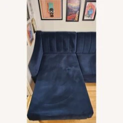 West Elm Oliver 2 Piece Sectional Blue Velvet