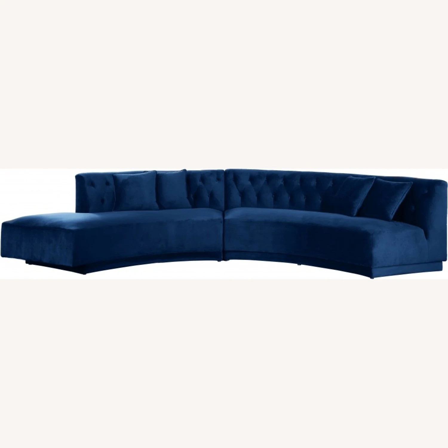 Other 2-Piece Sectional In Curved-Shape Navy Velvet 5 Other 2-Piece Sectional In Curved-Shape Navy Velvet - Image 3