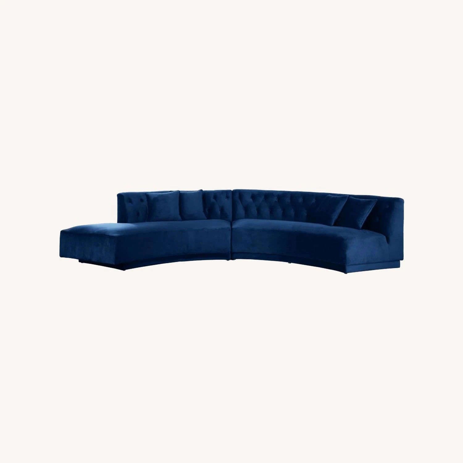 Other 2-Piece Sectional In Curved-Shape Navy Velvet 6 Other 2-Piece Sectional In Curved-Shape Navy Velvet - Image 4