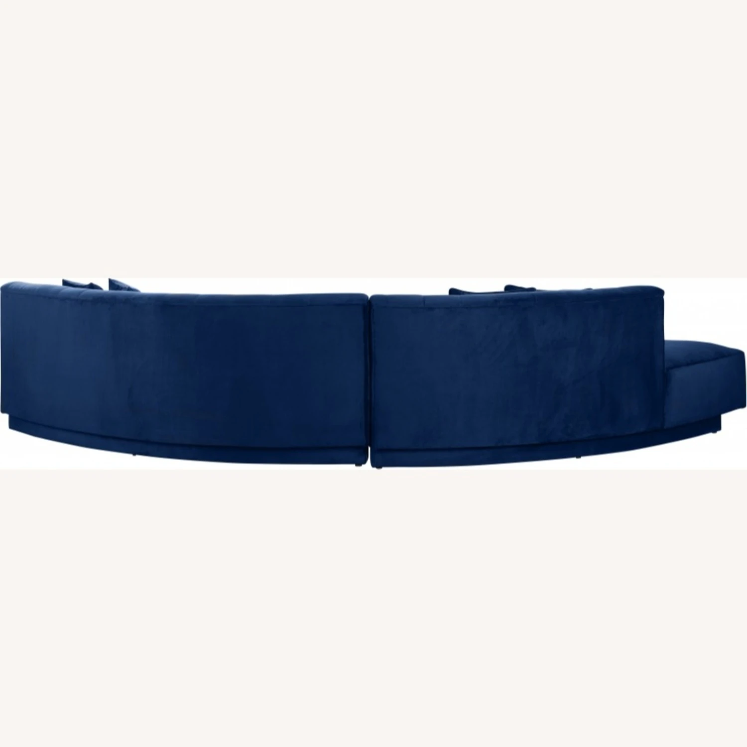 Other 2-Piece Sectional In Curved-Shape Navy Velvet 8 Other 2-Piece Sectional In Curved-Shape Navy Velvet - Image 6