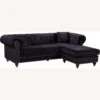 Other 2-Piece Sectional In Black W/ Double Row Nailheads