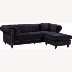 Other 2-Piece Sectional In Black W/ Double Row Nailheads