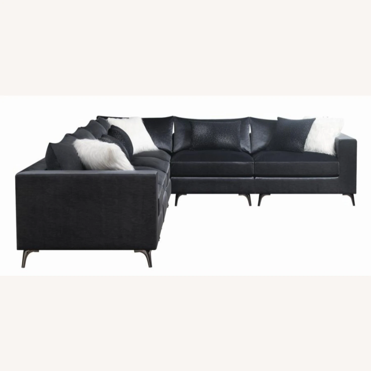 Other Modular Sectional In Charcoal Velvet Fabric 6 Other Modular Sectional In Charcoal Velvet Fabric - Image 4