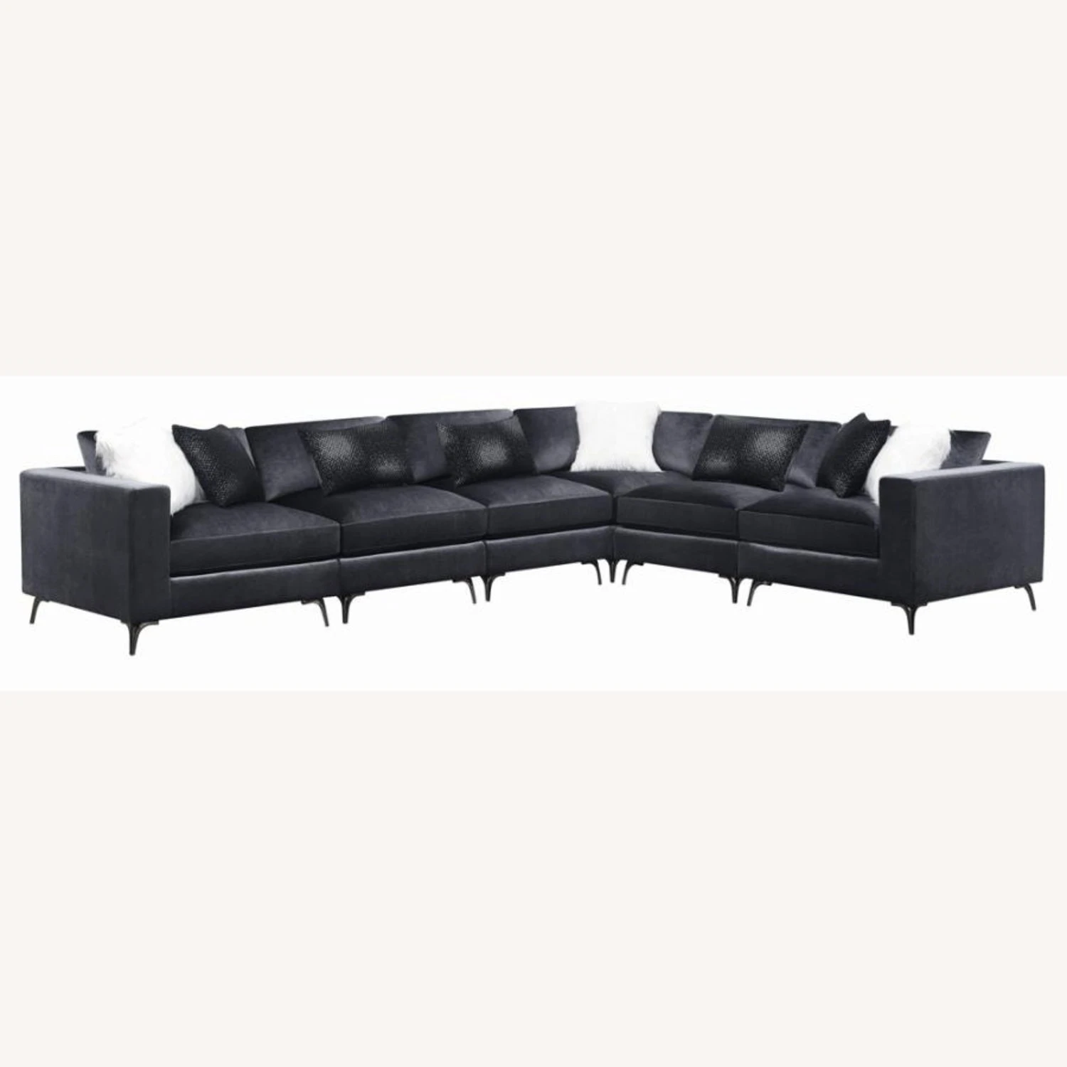 Other Modular Sectional In Charcoal Velvet Fabric 11 Other Modular Sectional In Charcoal Velvet Fabric - Image 9
