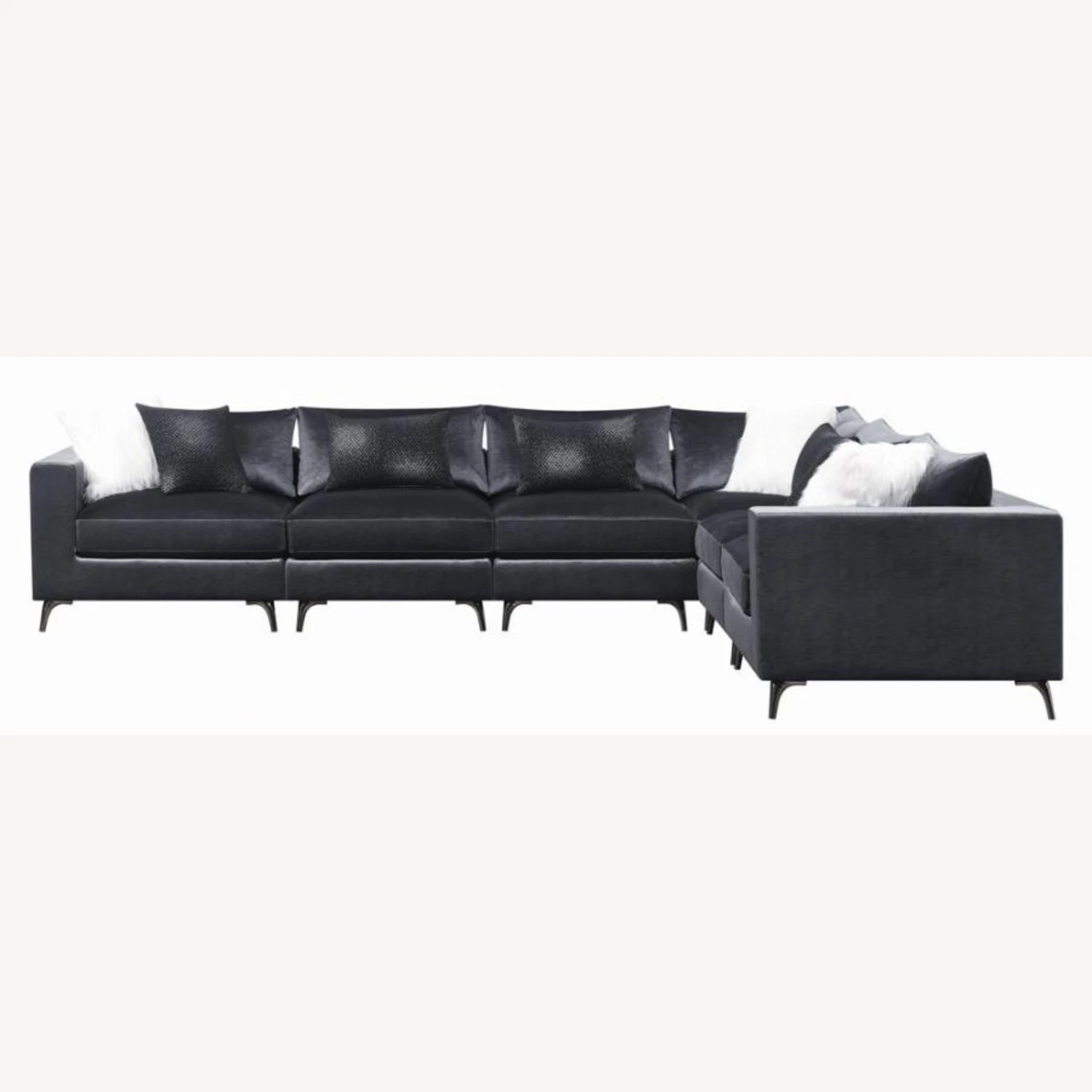 Other Modular Sectional In Charcoal Velvet Fabric 15 Other Modular Sectional In Charcoal Velvet Fabric - Image 13