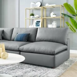 Other 5-Piece Sectional Sofa In Gray Vegan Leather -Home Furnishings Store 1500 1500 frame 0 2003