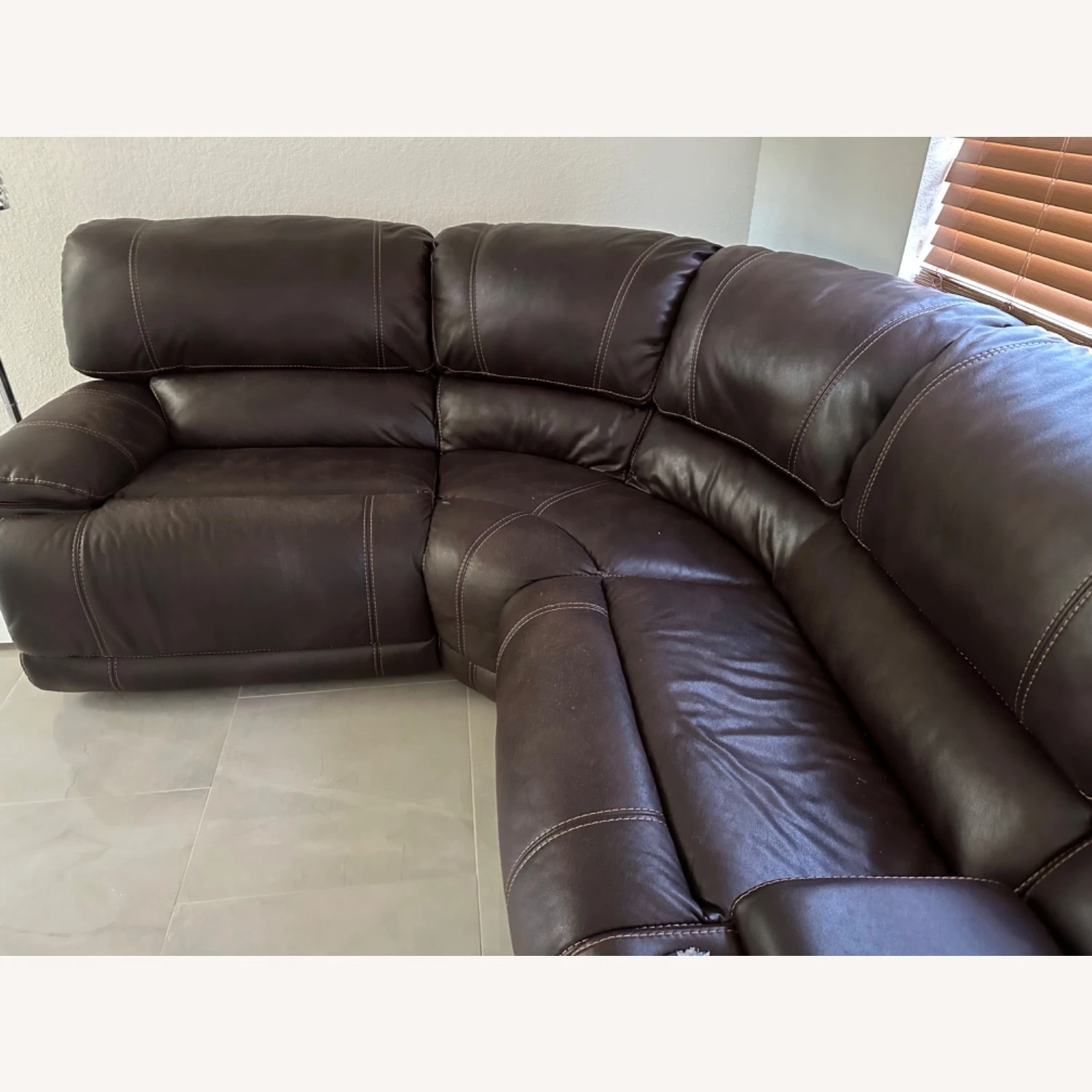 Reclining Faux-Leather Sectional 5 Reclining Faux-Leather Sectional - Image 3