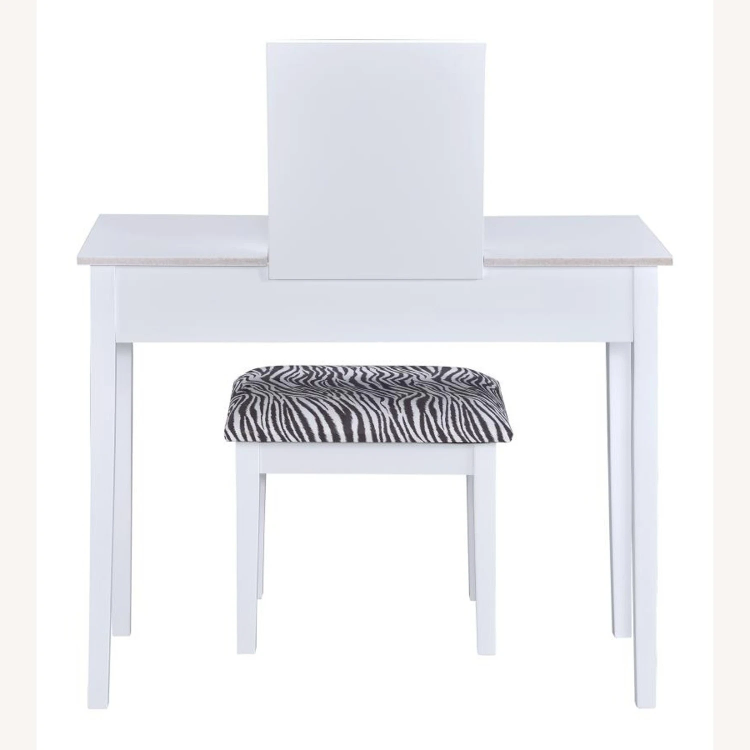 Other Vanity Desk In White Finish W/ Zebra Design Stool 12 Other Vanity Desk In White Finish W/ Zebra Design Stool - Image 10