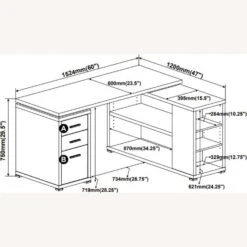 Other Reversible L Desk In Weathered Grey W/ Storage Drawers 13 Other Reversible L Desk In Weathered Grey W/ Storage Drawers -Home Furnishings Store 1500 1500 frame 0 2427