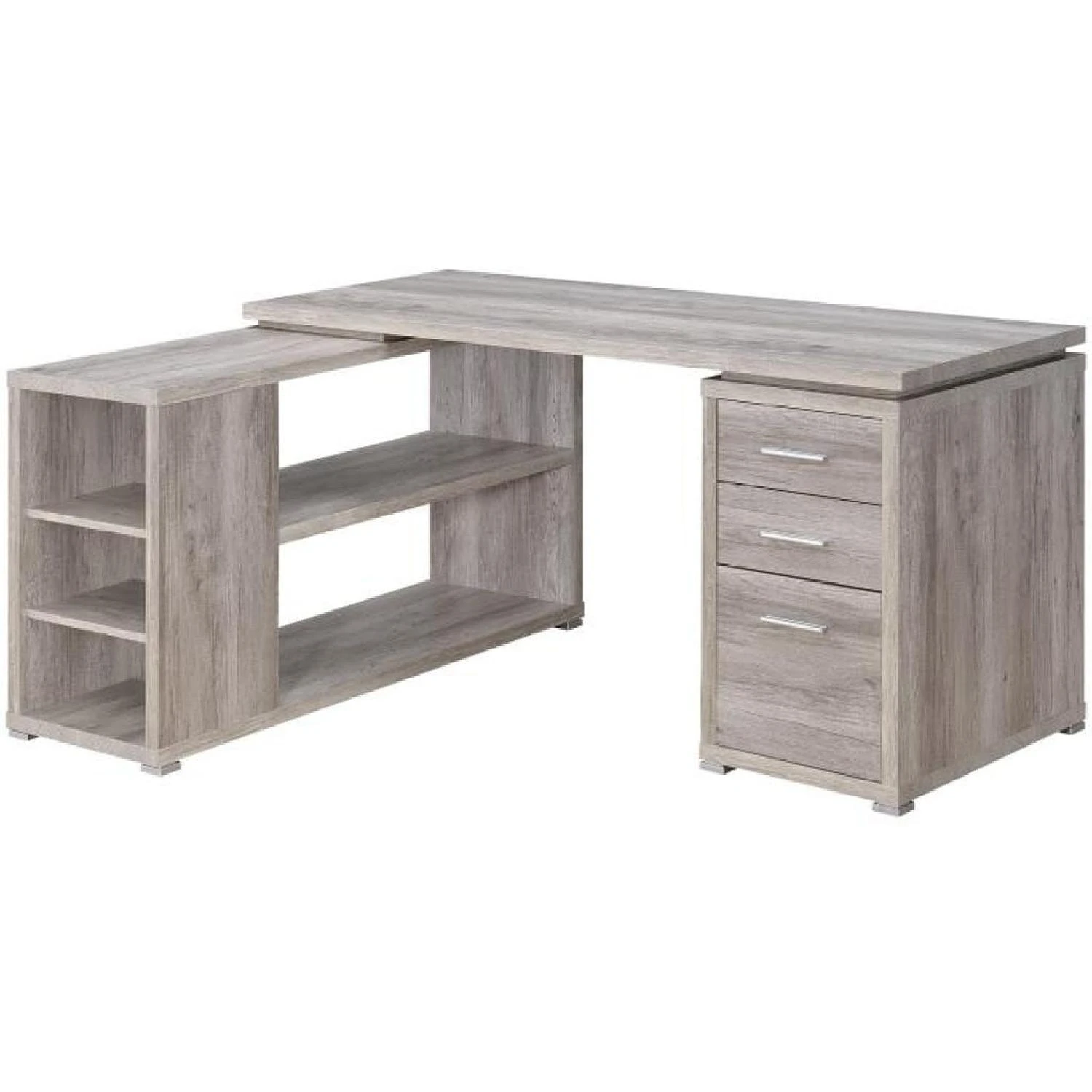 Other Reversible L Desk In Weathered Grey W/ Storage Drawers 9 Other Reversible L Desk In Weathered Grey W/ Storage Drawers - Image 7