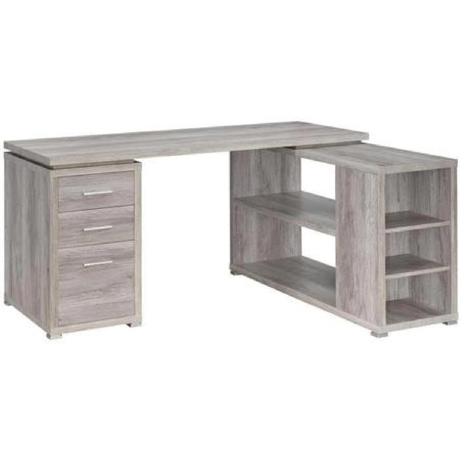 Other Reversible L Desk In Weathered Grey W/ Storage Drawers 10 Other Reversible L Desk In Weathered Grey W/ Storage Drawers - Image 8