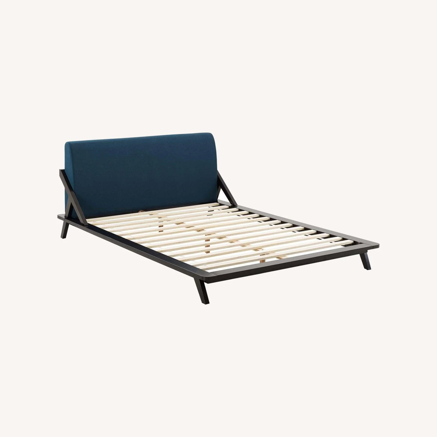 Other Queen Bed In Cappuccino Frame & Blue Headboard 10 Other Queen Bed In Cappuccino Frame & Blue Headboard - Image 8