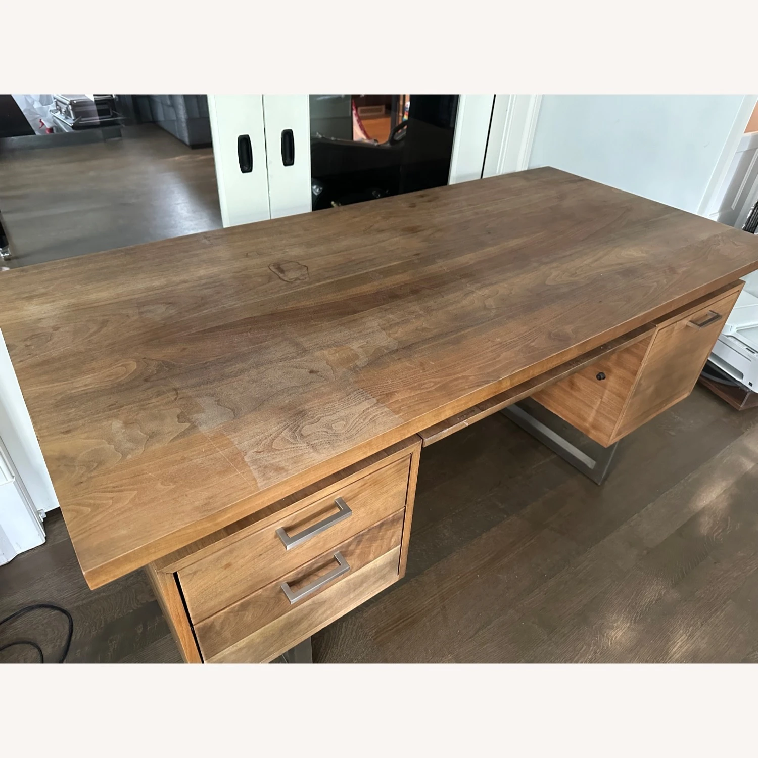 Crate & Barrel Clybourn Walnut Executive Desk 8 Crate & Barrel Clybourn Walnut Executive Desk - Image 6