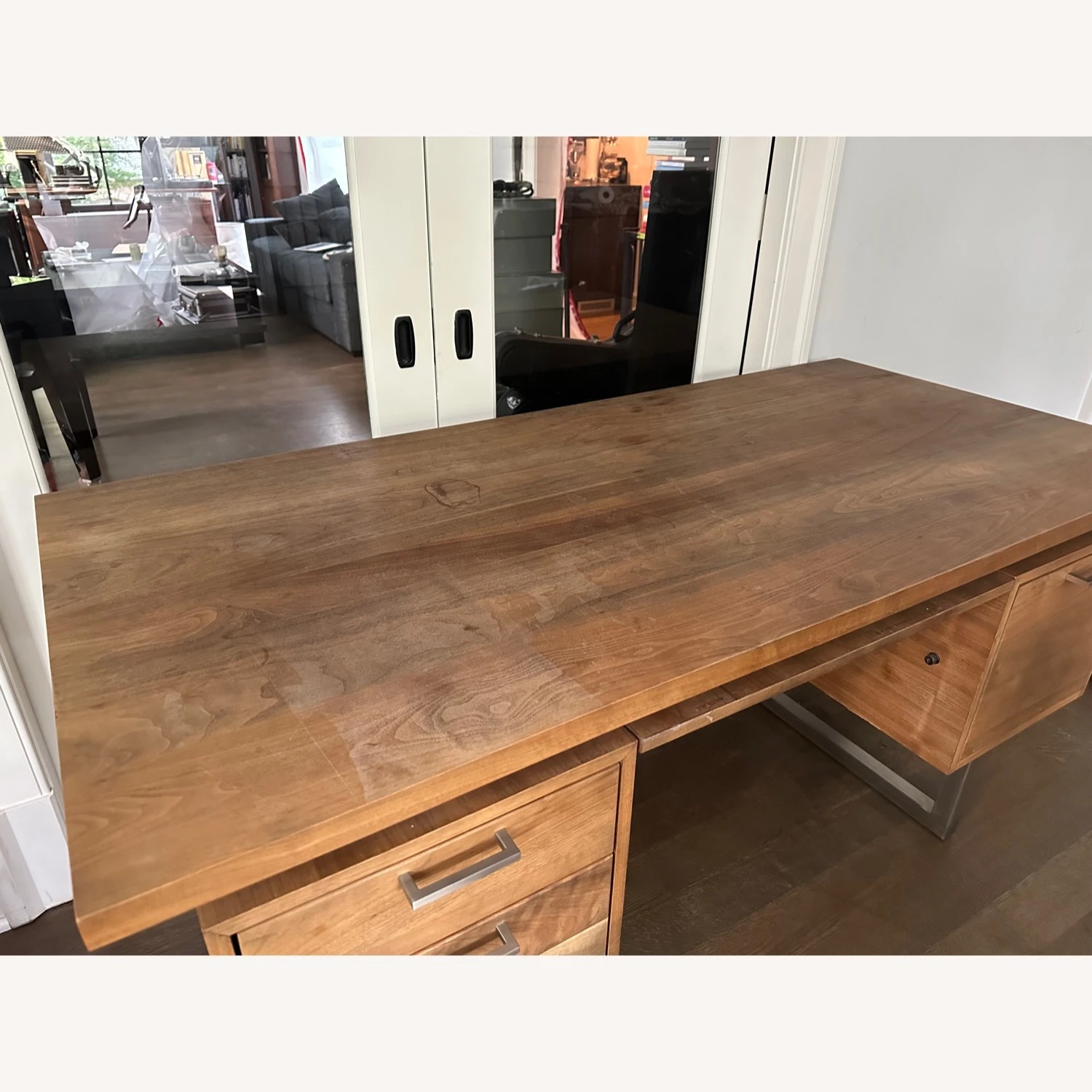 Crate & Barrel Clybourn Walnut Executive Desk 10 Crate & Barrel Clybourn Walnut Executive Desk - Image 8