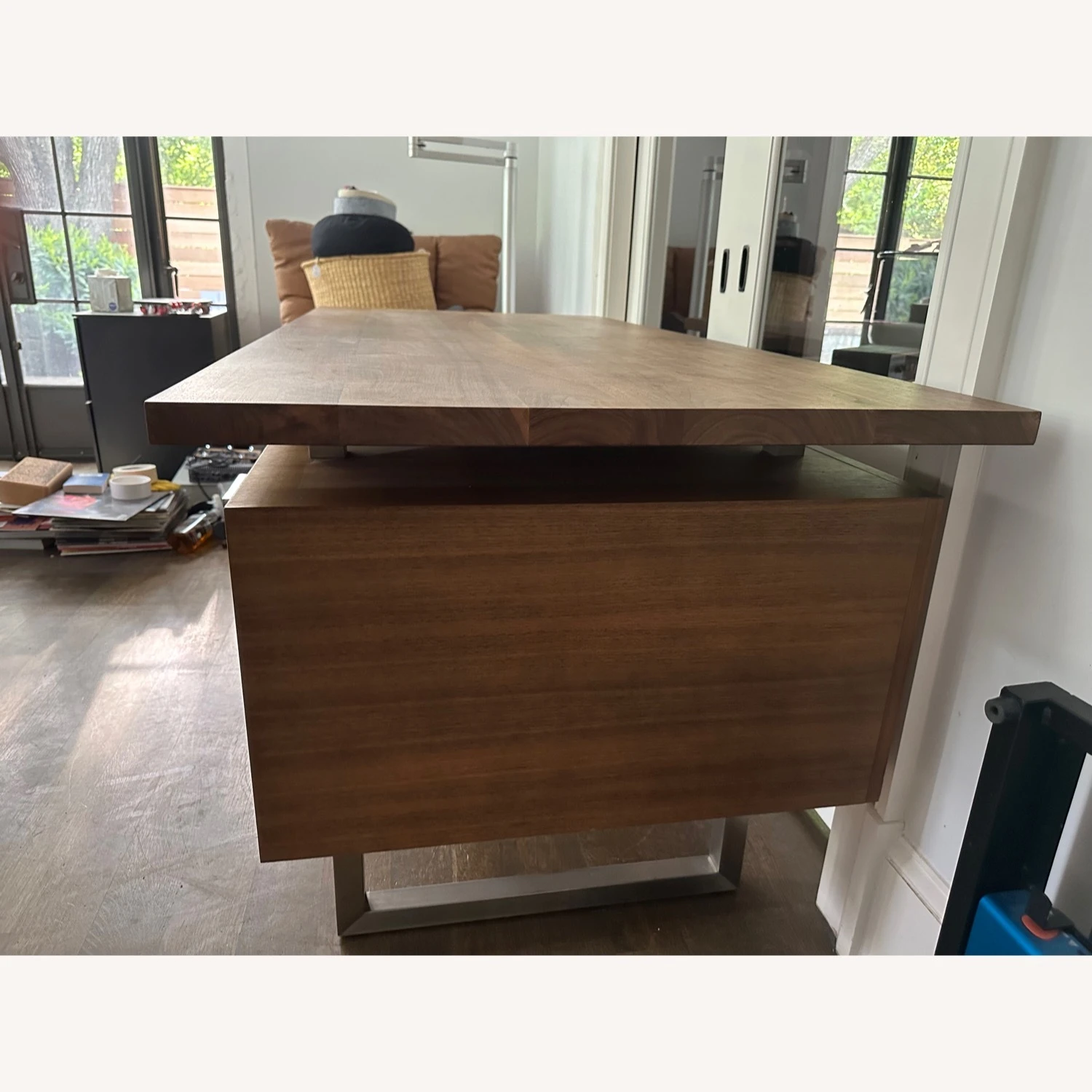Crate & Barrel Clybourn Walnut Executive Desk 12 Crate & Barrel Clybourn Walnut Executive Desk - Image 10
