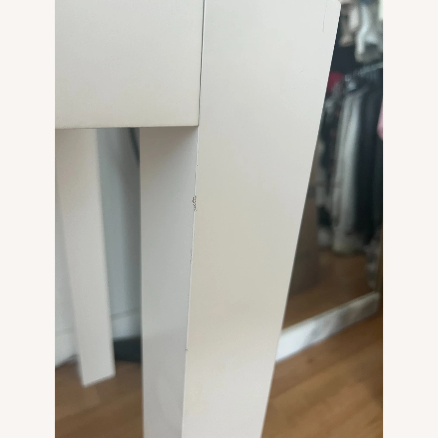 West Elm White Parsons Desk 5 West Elm White Parsons Desk - Image 3