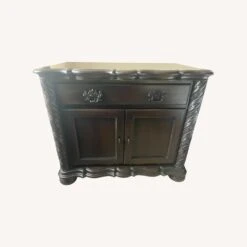 Other Dark Solid Wood Dresser With Drawer And Cabinet