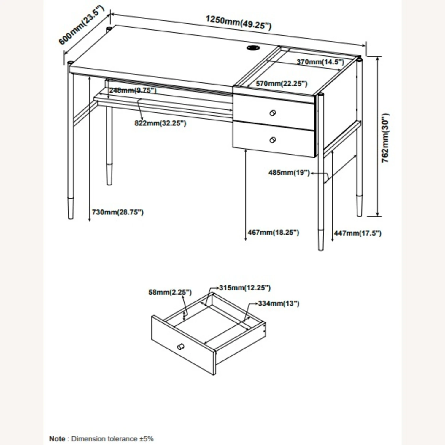 Other Writing Desk In Aged Walnut Finish W/ Outlet 14 Other Writing Desk In Aged Walnut Finish W/ Outlet - Image 12
