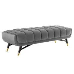 Other 60" Bench In Gray Velvet With Black Legs Finish -Home Furnishings Store 1500 1500 frame 0 2674