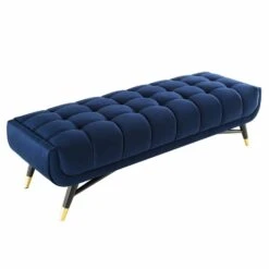Other 60" Bench In Midnight Blue Velvet W/ Black Legs -Home Furnishings Store 1500 1500 frame 0 2706