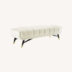 Other 60" Bench In Ivory Velvet With Black Legs Finish -Home Furnishings Store 1500 1500 frame 0 2727
