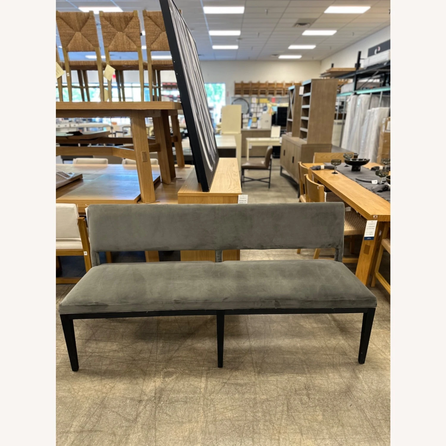 Pottery Barn Beale Velvet Dining Bench 3 Pottery Barn Beale Velvet Dining Bench