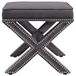 Other Bench In Gray Fabric W/ Elegant Nailhead Trim -Home Furnishings Store 1500 1500 frame 0 2755