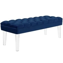 Other Bench In Navy Velvet Fabric W Clear Acrylic Legs 14 Other Bench In Navy Velvet Fabric W Clear Acrylic Legs -Home Furnishings Store 1500 1500 frame 0 2768