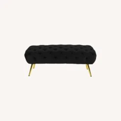 Other Bench In Black Velvet W/ Button-Tufted Seat -Home Furnishings Store 1500 1500 frame 0 2807