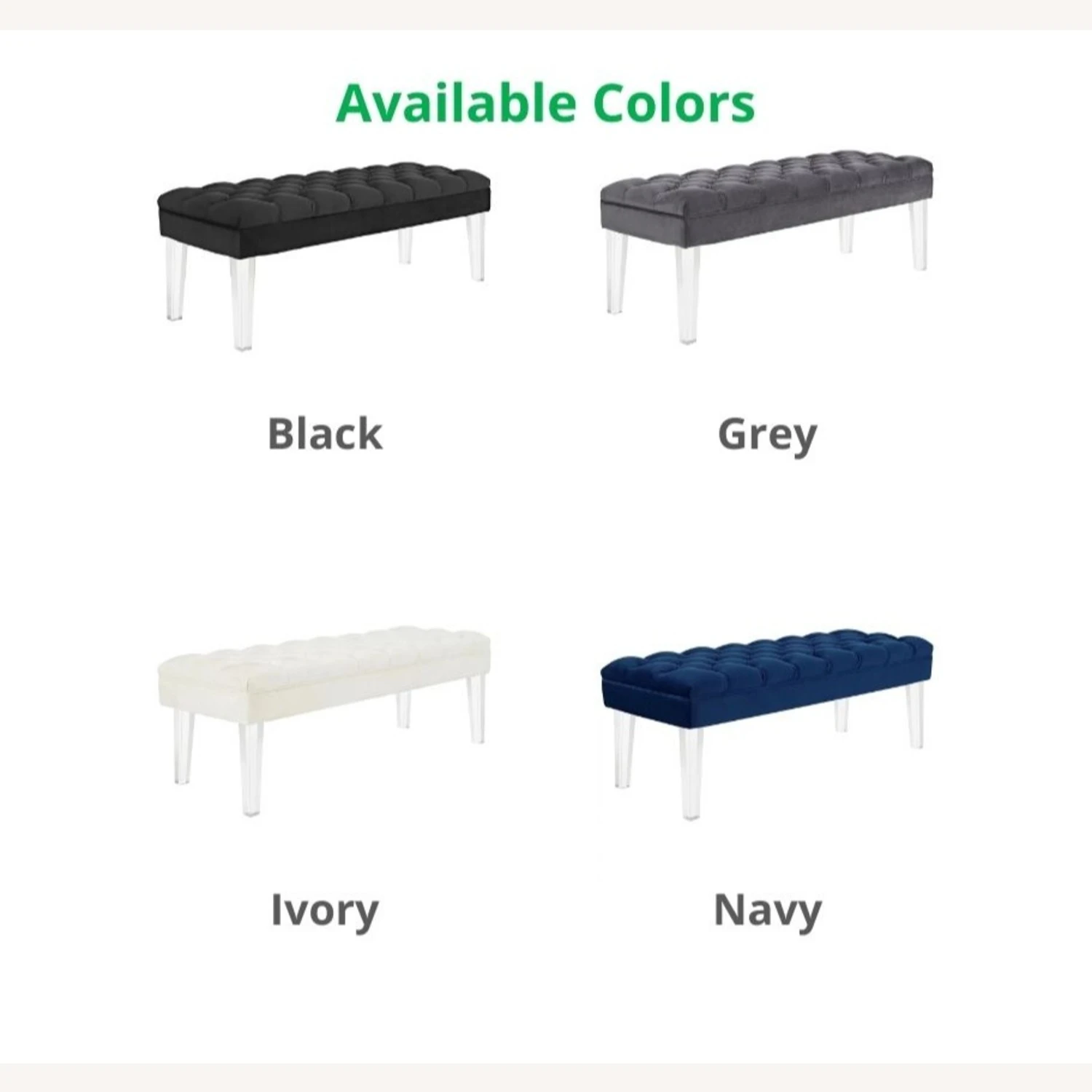 Other Bench In Grey Performance Velvet Upholstery 4 Other Bench In Grey Performance Velvet Upholstery - Image 2