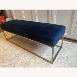 West Elm Ink Blue Performance Velvet Bench -Home Furnishings Store 1500 1500 frame 0 2843