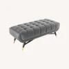 Other 47.5" Bench In Gray Velvet Polyester Upholstery