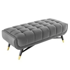 Other 47.5" Bench In Gray Velvet Polyester Upholstery -Home Furnishings Store 1500 1500 frame 0 2871