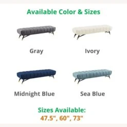 Other 47.5" Bench In Gray Velvet Polyester Upholstery -Home Furnishings Store 1500 1500 frame 0 2873