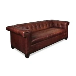 Custom Chesterfield Italian Leather Sofa