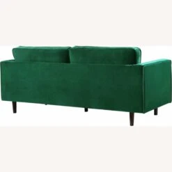 Other Sofa In Green Velvet W/ Roll-Style Pillows