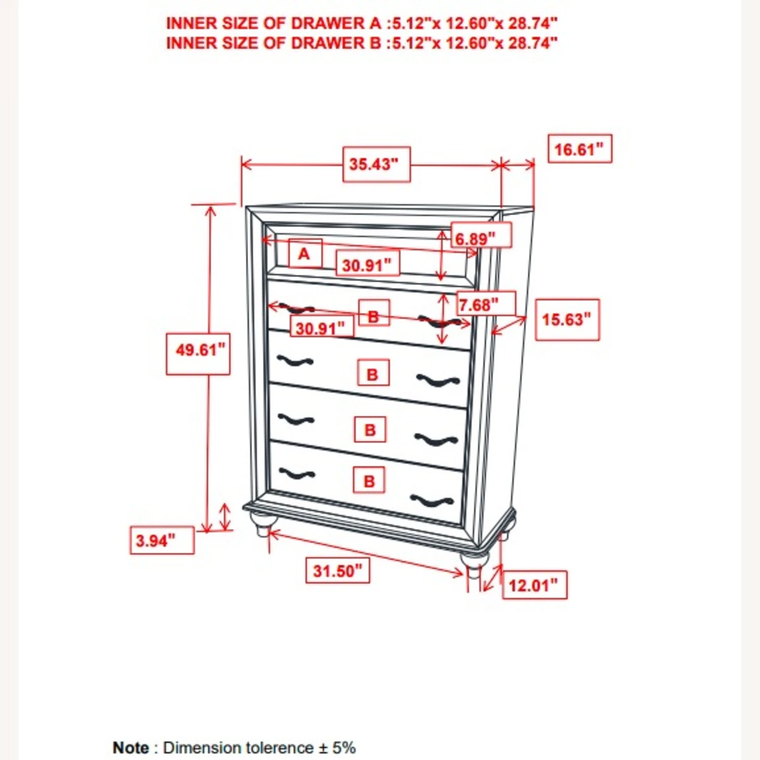 Other Chest In Black W/ Metallic Acrylic Design 5 Other Chest In Black W/ Metallic Acrylic Design - Image 3