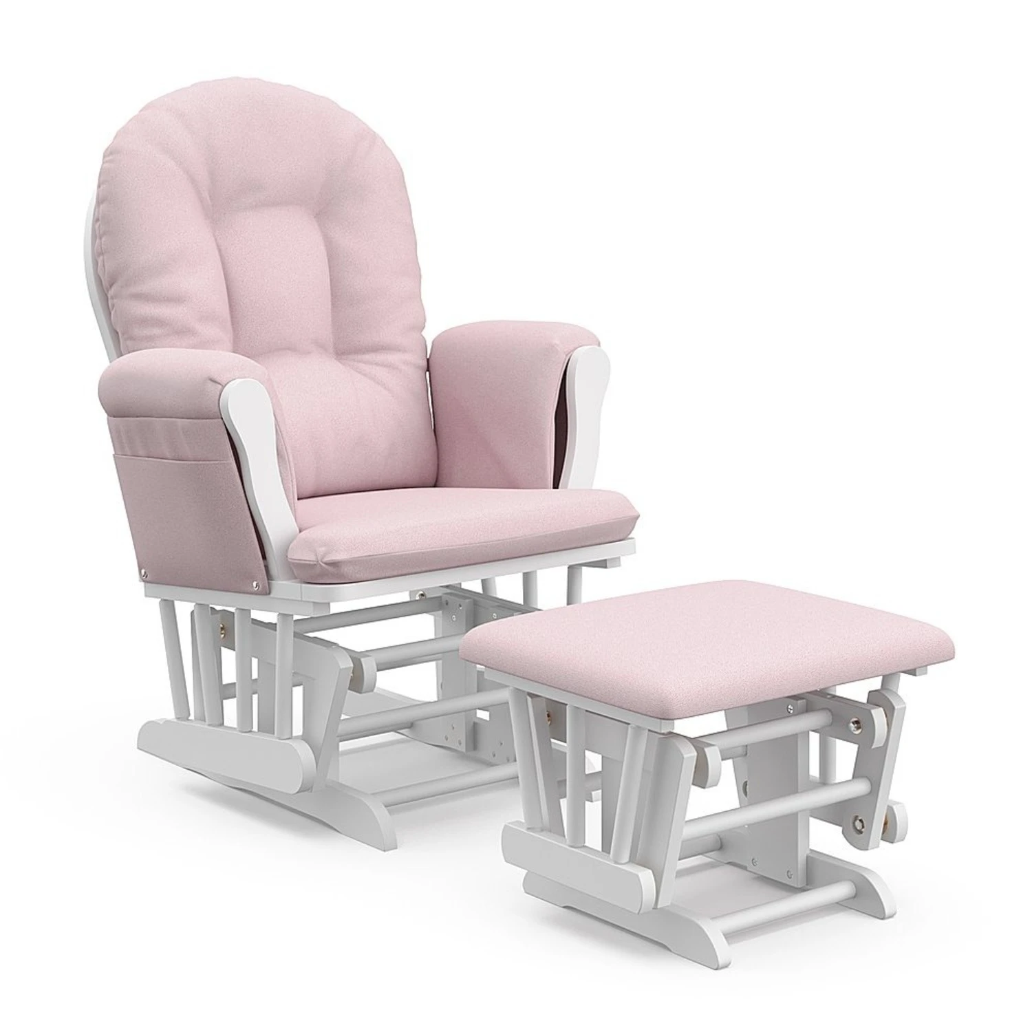 Pink Nursery Hoop Glider & Ottoman 3 Pink Nursery Hoop Glider & Ottoman
