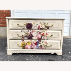 Floral Painted Vintage 3 Drawer Dresser