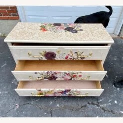 Floral Painted Vintage 3 Drawer Dresser -Home Furnishings Store 1500 1500 frame 0 3905