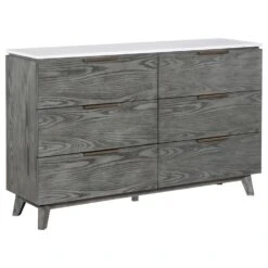 Other 6-Drawer Dresser In White Marble Top & Grey Wood 18 Other 6-Drawer Dresser In White Marble Top & Grey Wood -Home Furnishings Store 1500 1500 frame 0 4177