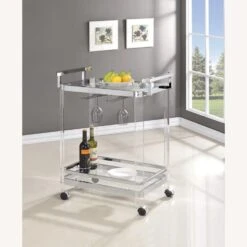 Other Serving Cart In Clear Acrylic & Chrome Finish