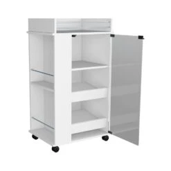 Other Beaver Bar Cart With Two-Side Shelves, White