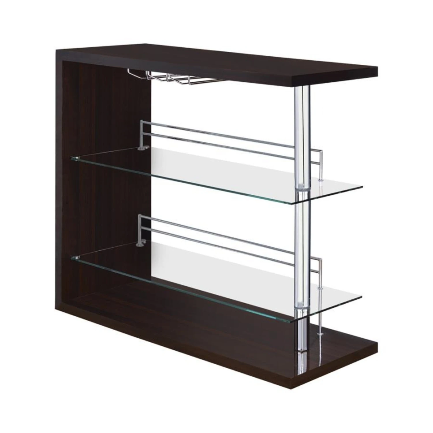 Other Bar Unit In Glossy Cappuccino W/ Tempered Glass 5 Other Bar Unit In Glossy Cappuccino W/ Tempered Glass - Image 3